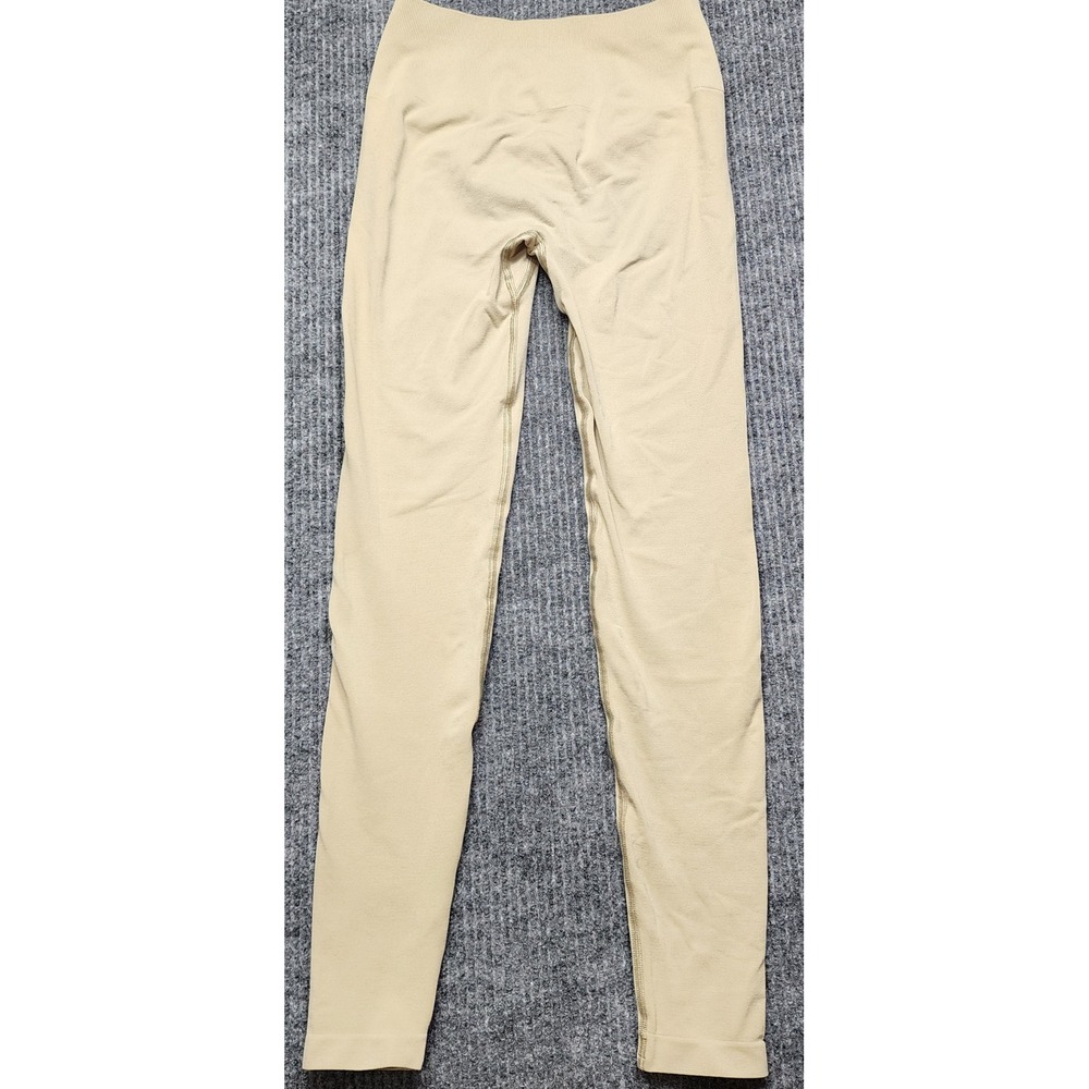 Alphalete Amplify Leggings Womens Small Beige Tan High Waisted Scrunch Seamless